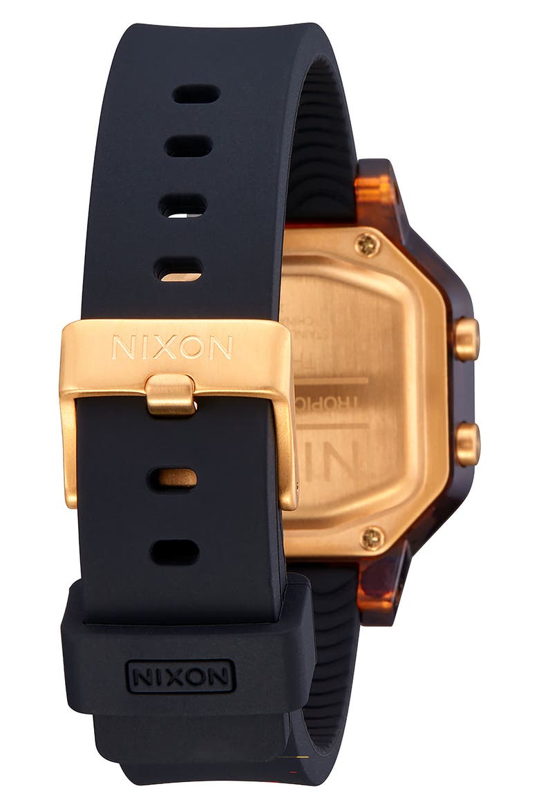 Siren Digital Silicone Strap Watch, 38mm, Alternate, color, TORTOISE