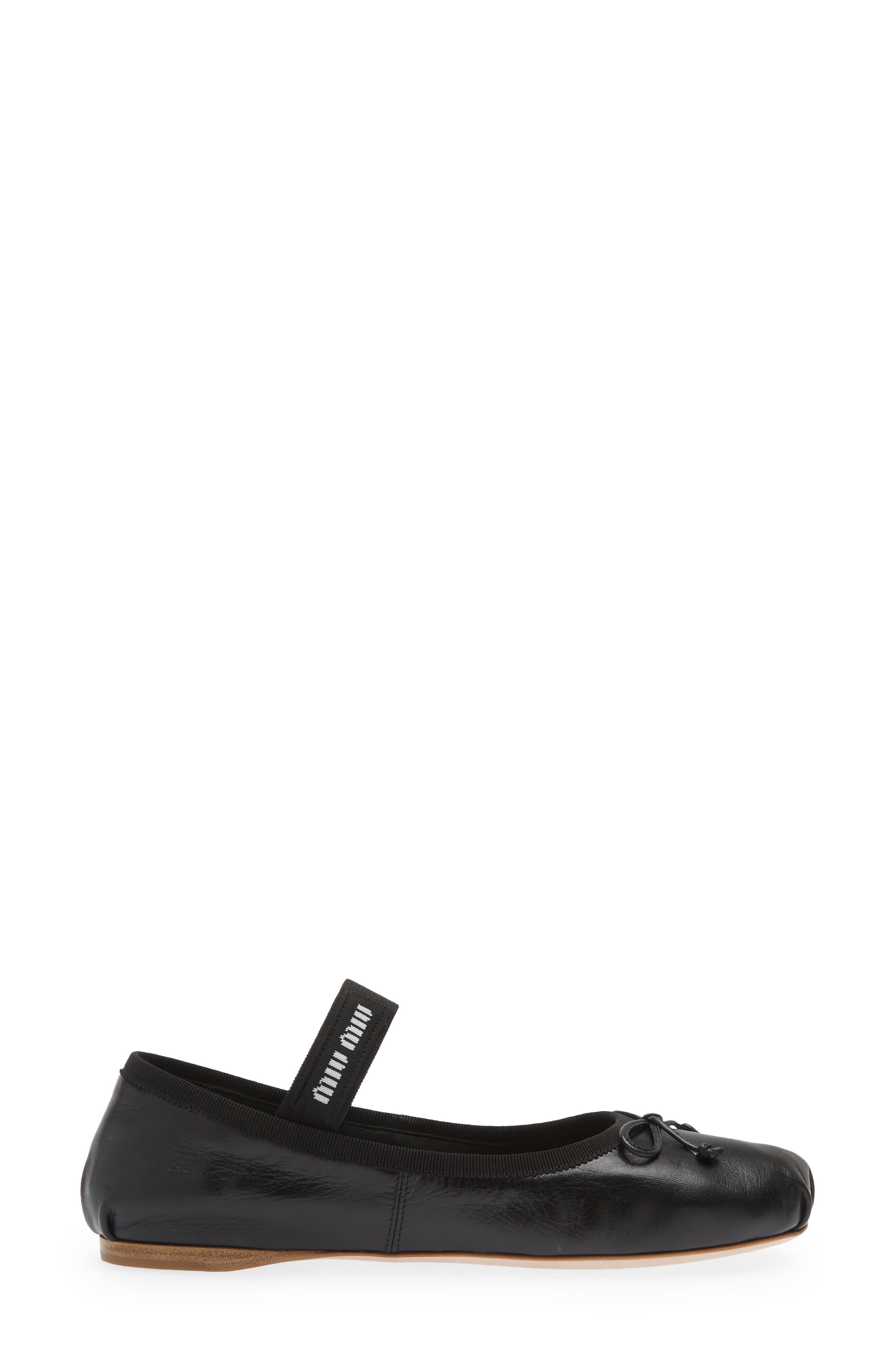 Miu Miu Logo Ballerina Flat, Alternate, color, 