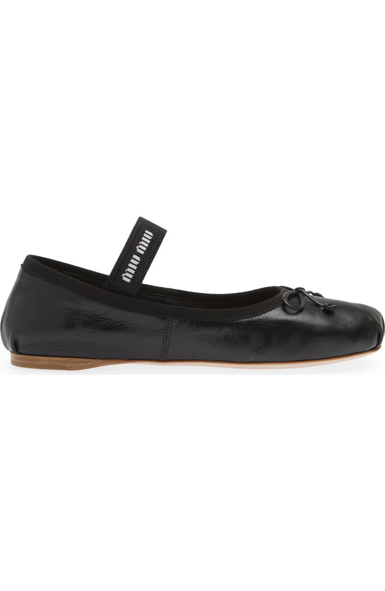 Miu Miu Logo Ballerina Flat, Alternate, color,