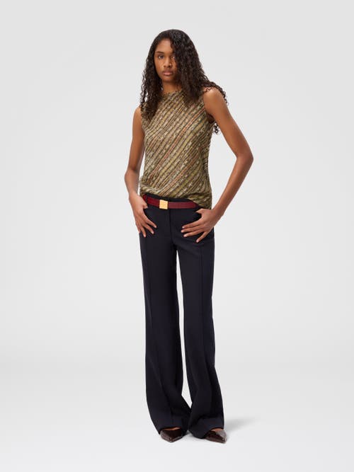 Missoni Criss-cross Tartan Crew Neck Top In Gold