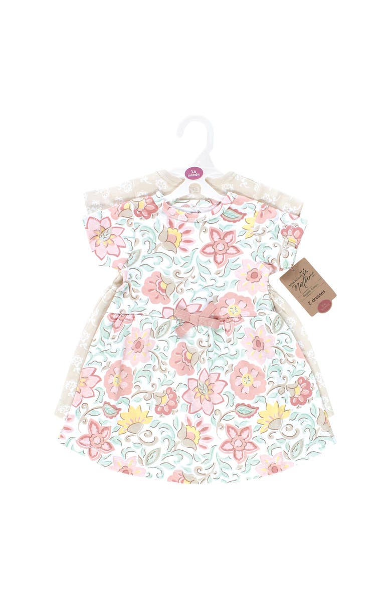 Touched by Nature Comfortable Organic Cotton Dresses with Short & Long Sleeve Variations, Alternate, color, Traditional Floral