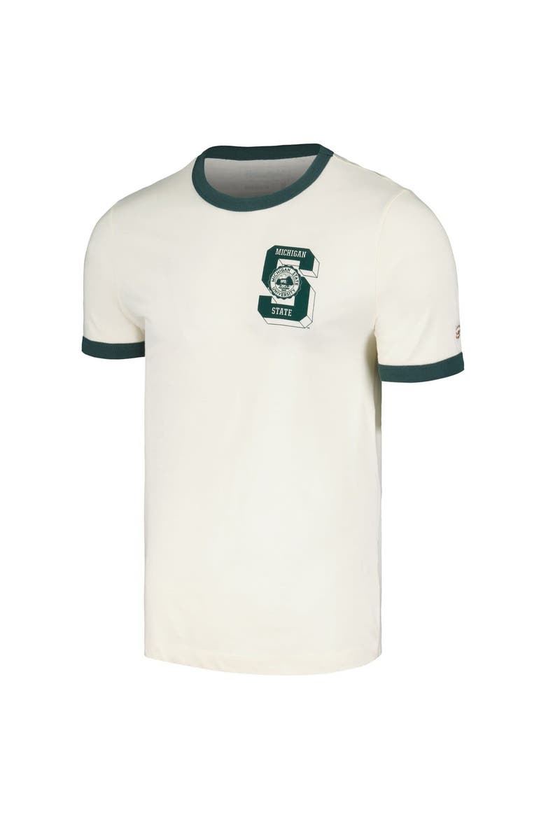 Men's Homefield Cream Michigan State Spartans Ringer T-Shirt, Alternate, color, Cream