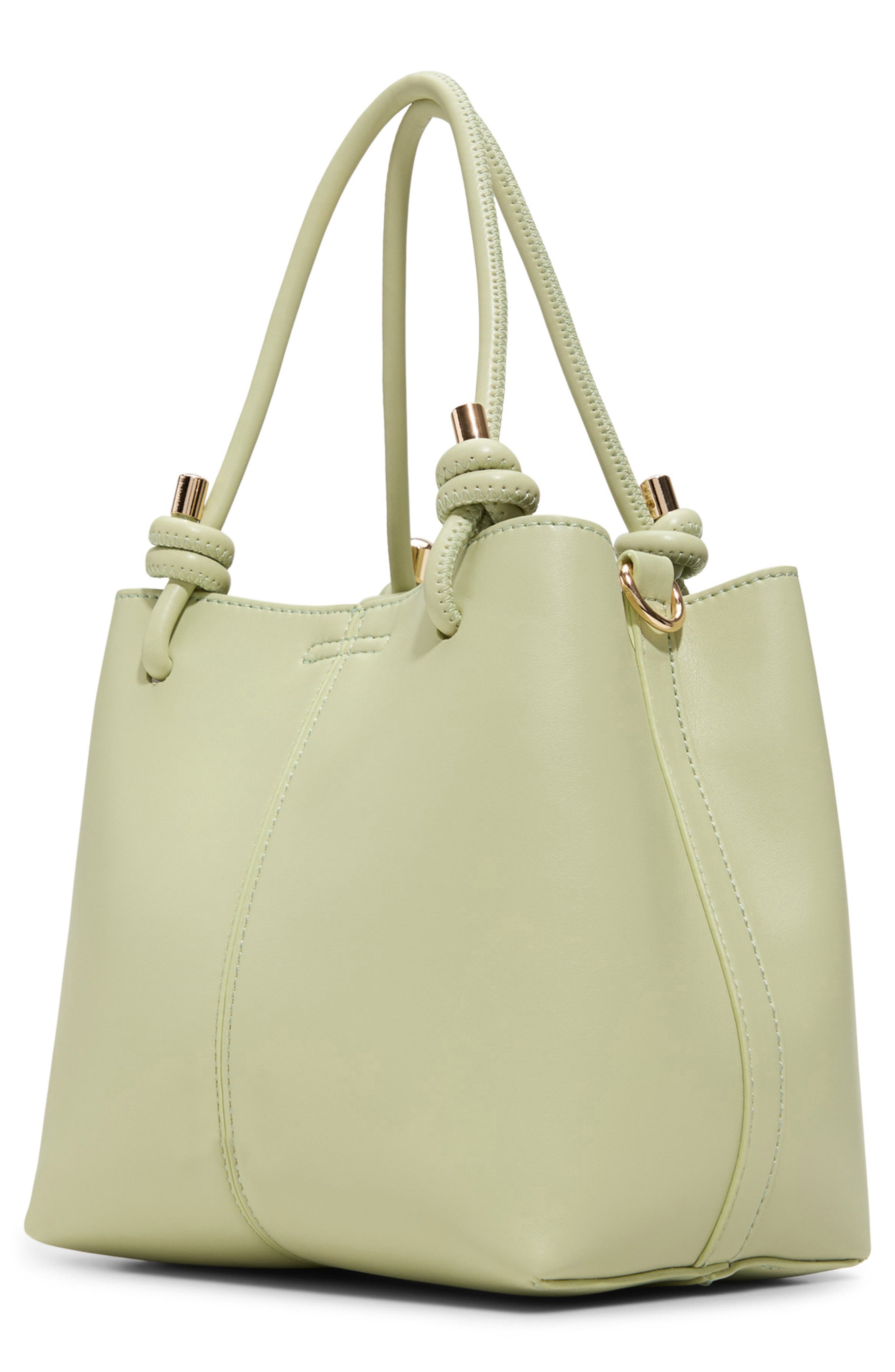 Evie Lilyy X Faux Leather Satchel, Alternate, color, LIGHT GREEN
