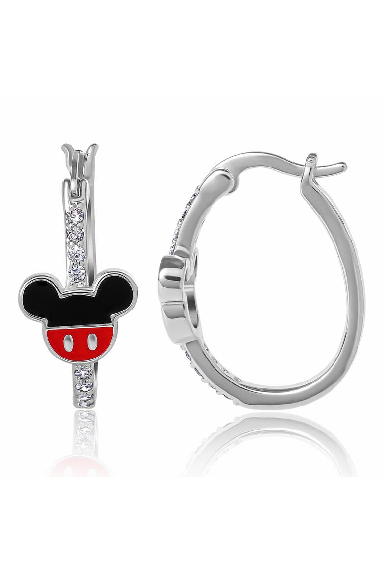 Cubic Zirconia Hoop Earrings, Alternate, color, Silver
