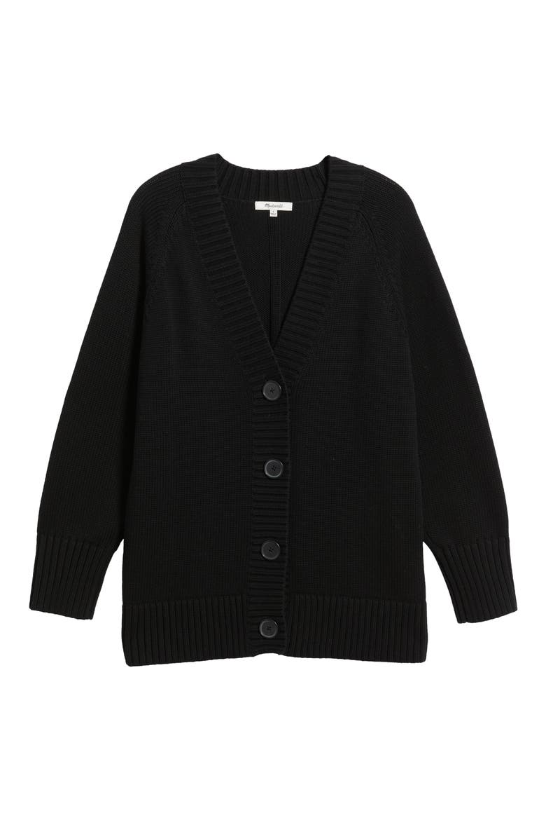 Oversized Cotton Cardigan, Alternate, color, JET BLACK