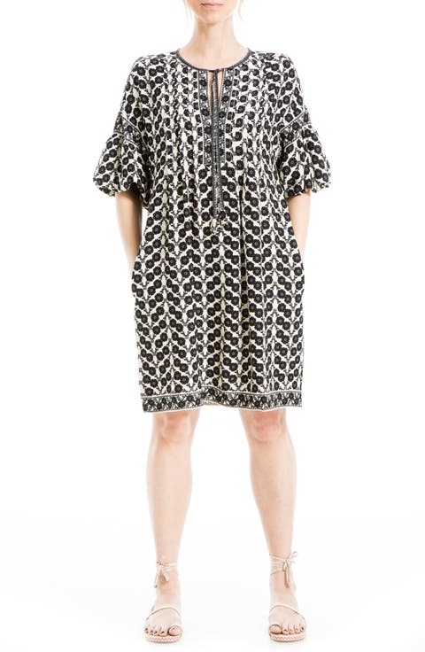 Floral Puff Sleeve Shift Dress