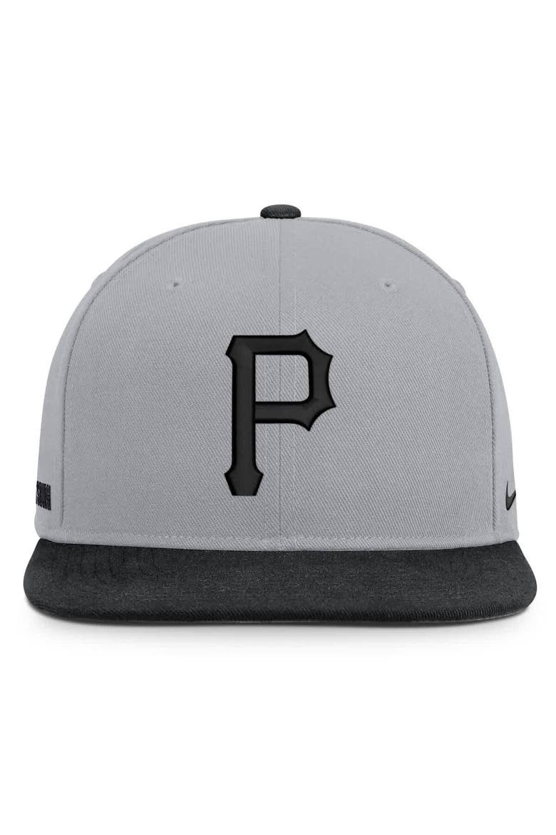 Men's Nike Gray/Black Pittsburgh Pirates Primetime Pro Dri-FIT Snapback Hat, Alternate, color, Gray