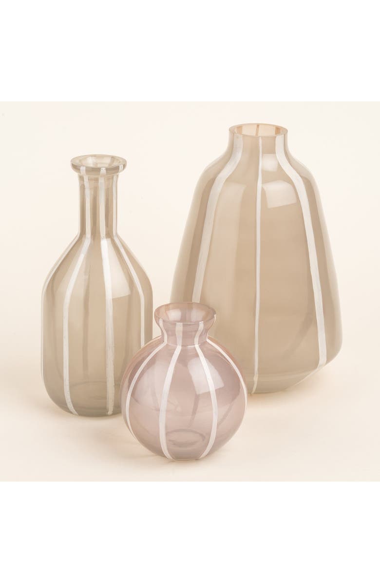 Zsa Zsa Zsu Aravali  Hand Painted Glass Decorative Object 6X6X9 In, Alternate, color, Beige