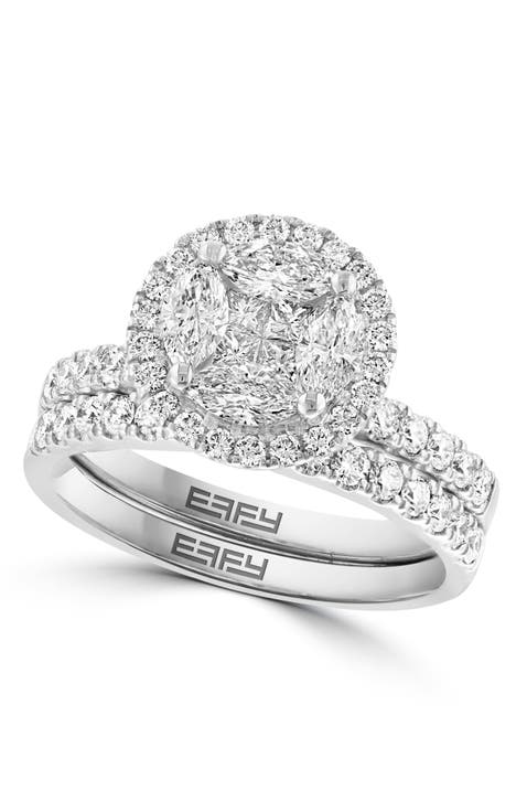 14K White Gold  Diamond Statement Ring