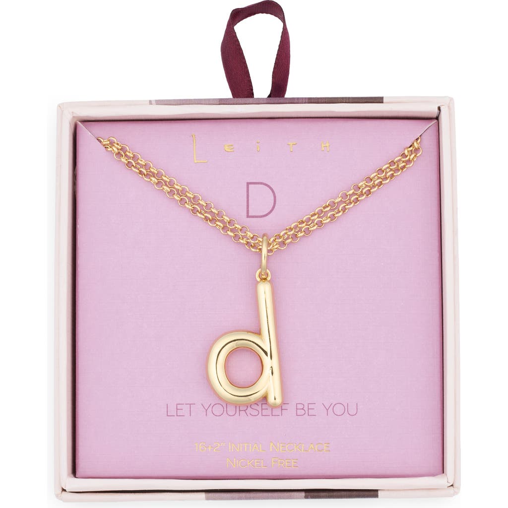 Leith Lowercase Initial Bubble Pendant Necklace In Gold