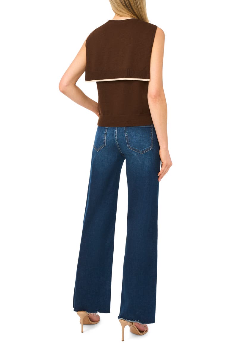 Front Tie Sleeveless Sweater, Alternate, color, SWEET BROWN