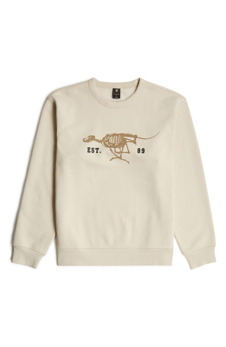 G-STAR Running Dog Crewneck Sweatshirt, Alternate, color, Whitebait
