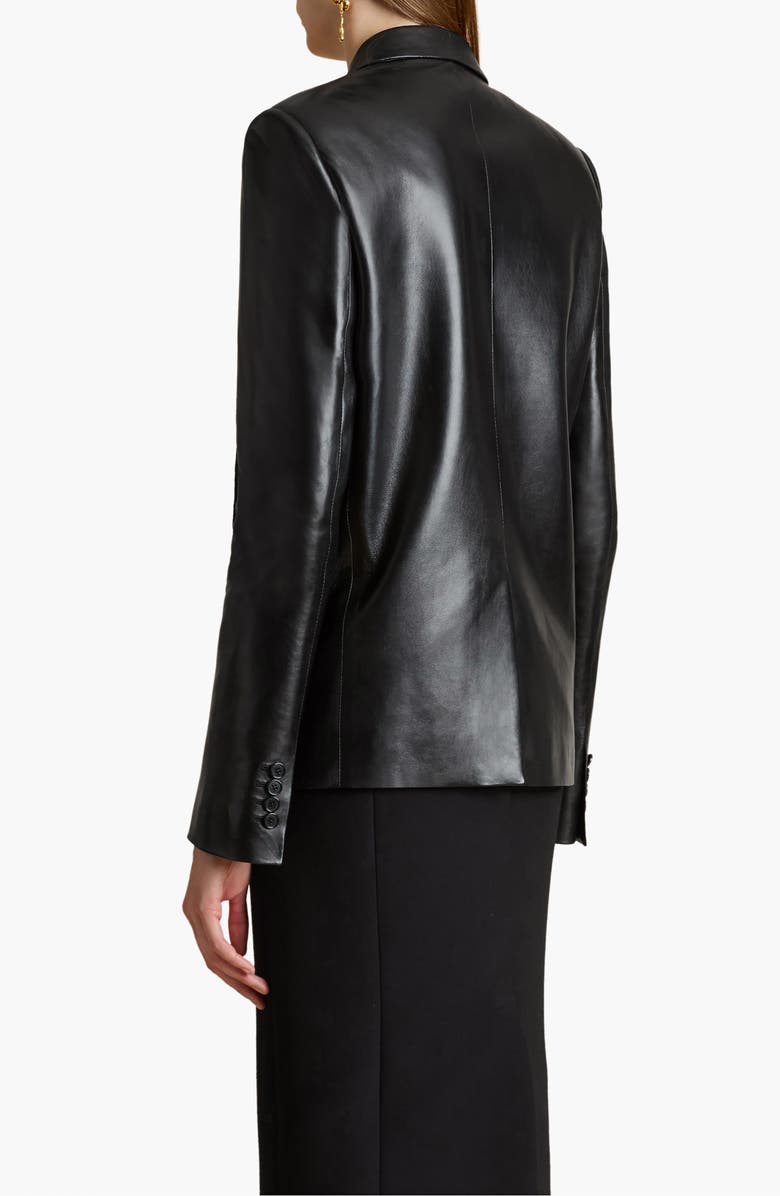 Khaite Saraphina Lambskin Leather Jacket, Alternate, color, 