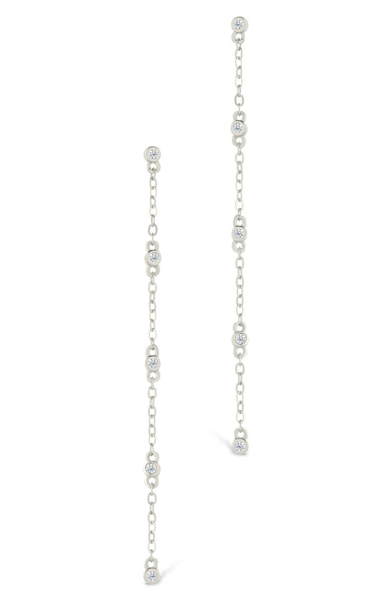 Sterling Forever Evanthe Brilliant Cubic Zirconia Drop Earrings, Alternate, color, Silver