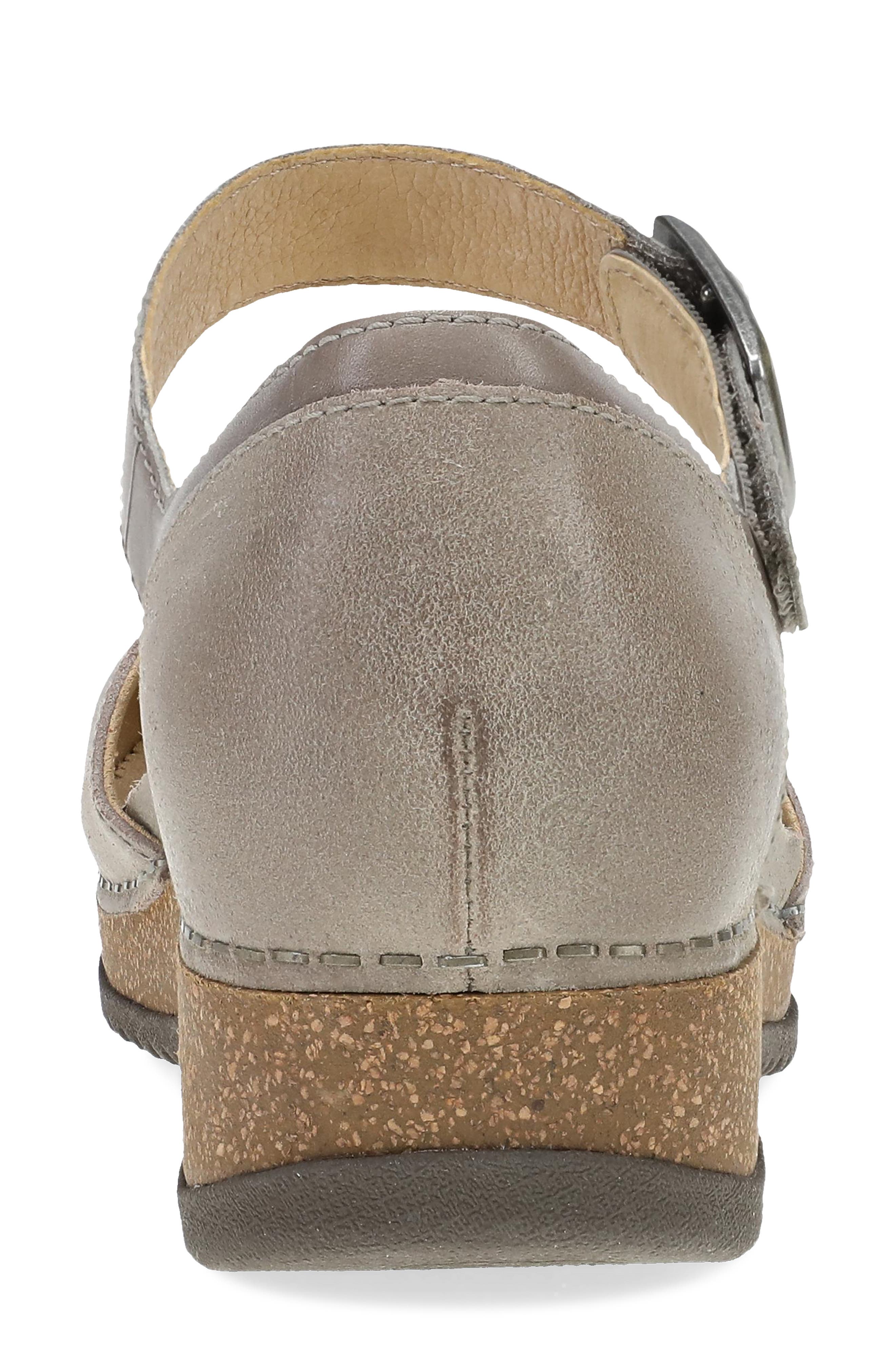 Dansko Mae Ankle Strap Platform Clog, Alternate, color, Taupe Suede