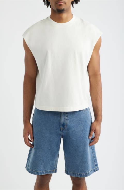 Boxy Crop Cutoff Cotton Tank