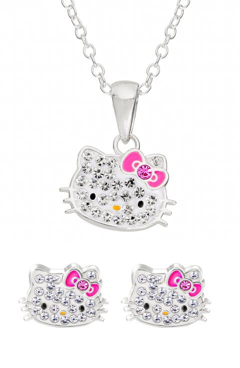 x Hello Kitty® Pendant Necklace & Stud Earrings Set