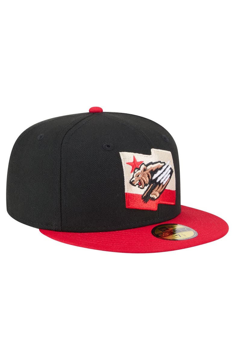 New Era Men's New Era  Black/Red Fresno Grizzlies Authentic Collection 59FIFTY Fitted Hat, Alternate, color, Black