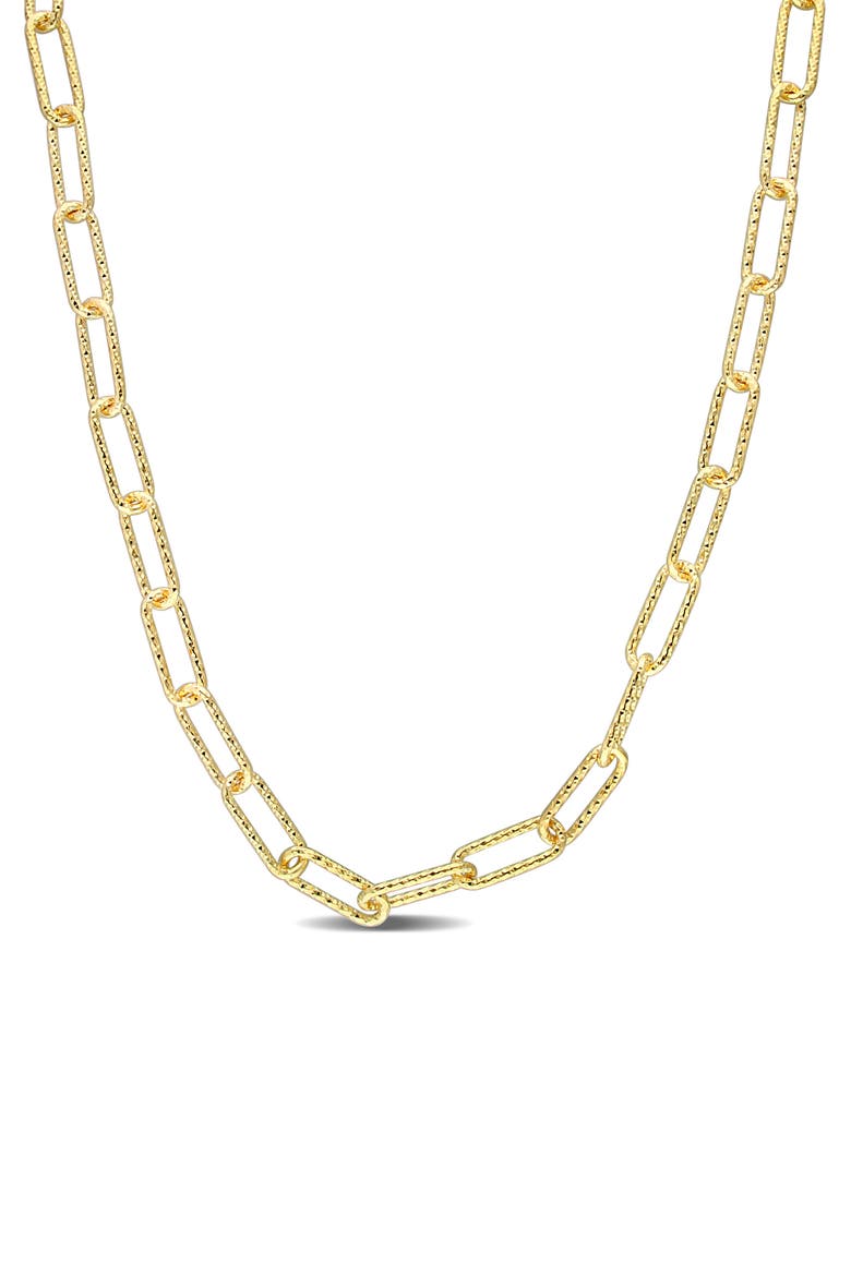 Textured Paper Clip Chain Necklace, Main, color, YELLOW