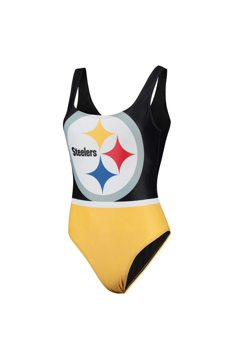 FOCO Women's FOCO Black Pittsburgh Steelers Team One-Piece Swimsuit, Alternate, color, 