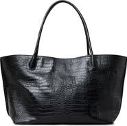 Lié Studio The Eva Croc Embossed Leather Weekend Tote