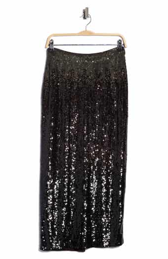 Sylkie Sequin Silk Midi Skirt