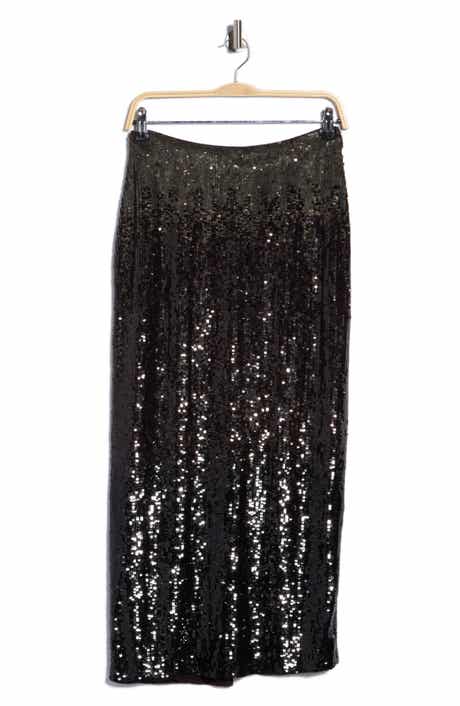 Sylkie Sequin Silk Midi Skirt