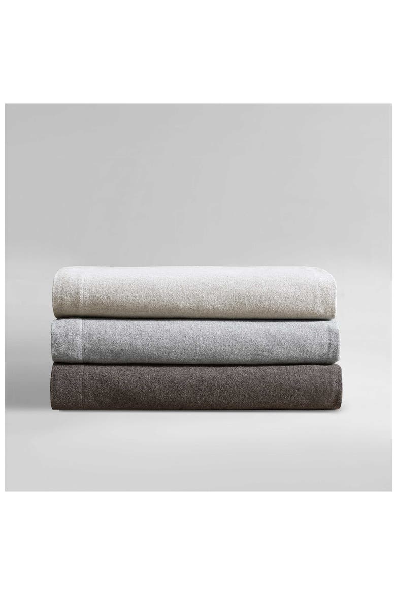 Mélange Flannel Sheet Set, Alternate, color, SILVER GREY