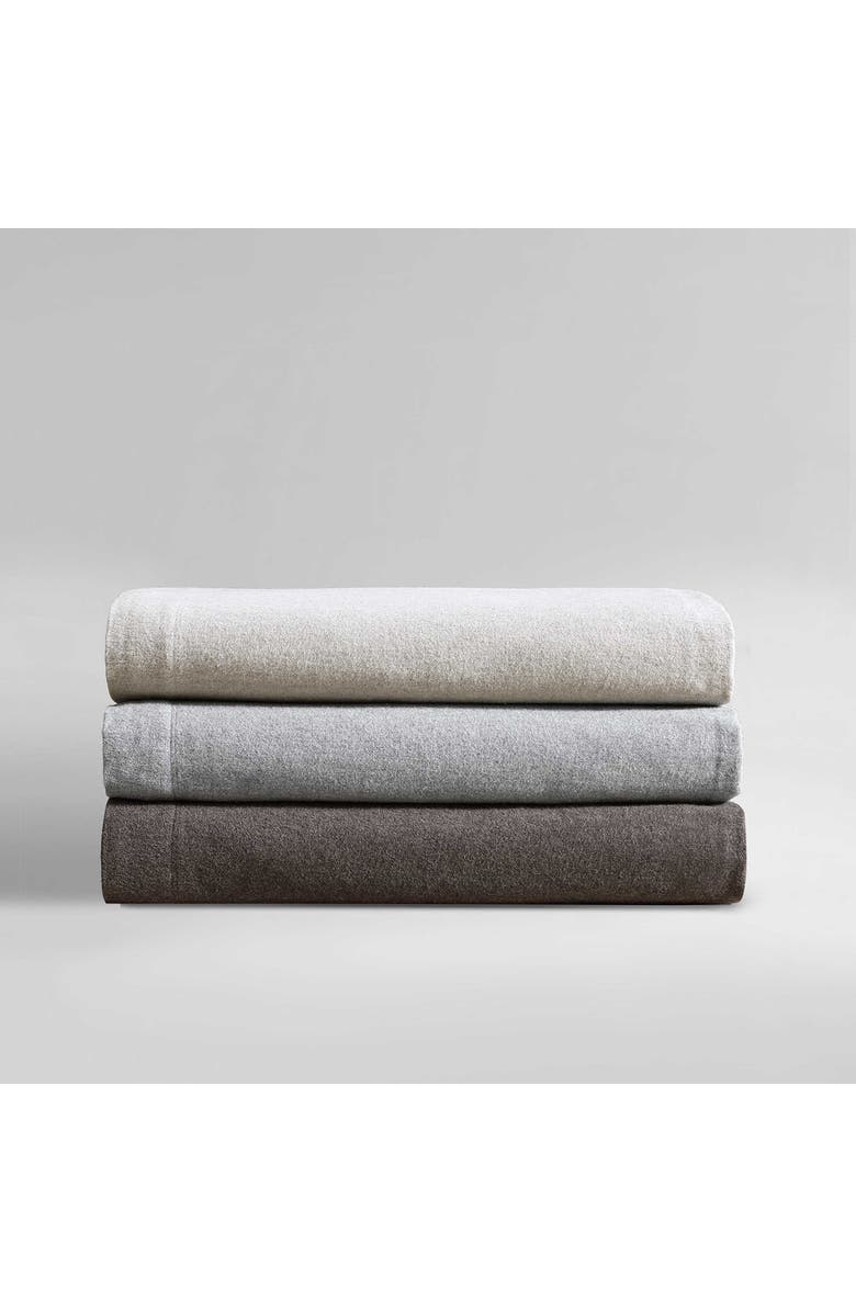 Calvin Klein Mélange Flannel Sheet Set, Alternate, color, Silver Grey