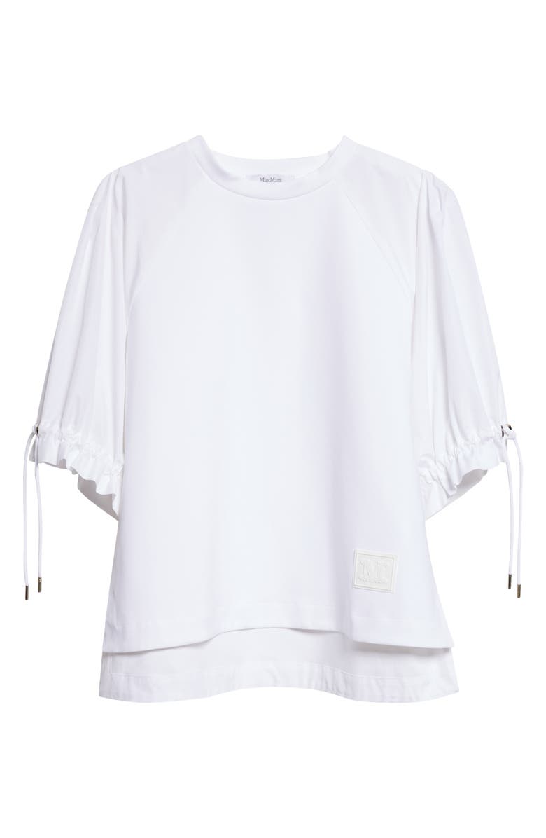 Max Mara West Poplin & Jersey Top, Alternate, color, Optical White
