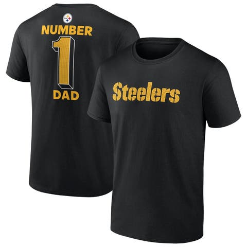 Men's Fanatics  Black Pittsburgh Steelers Big & Tall Number One Dad T-Shirt