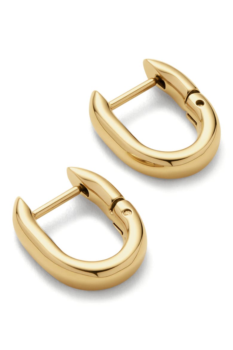 Oval Huggie Hoop Earrings, Alternate, color, GOLD