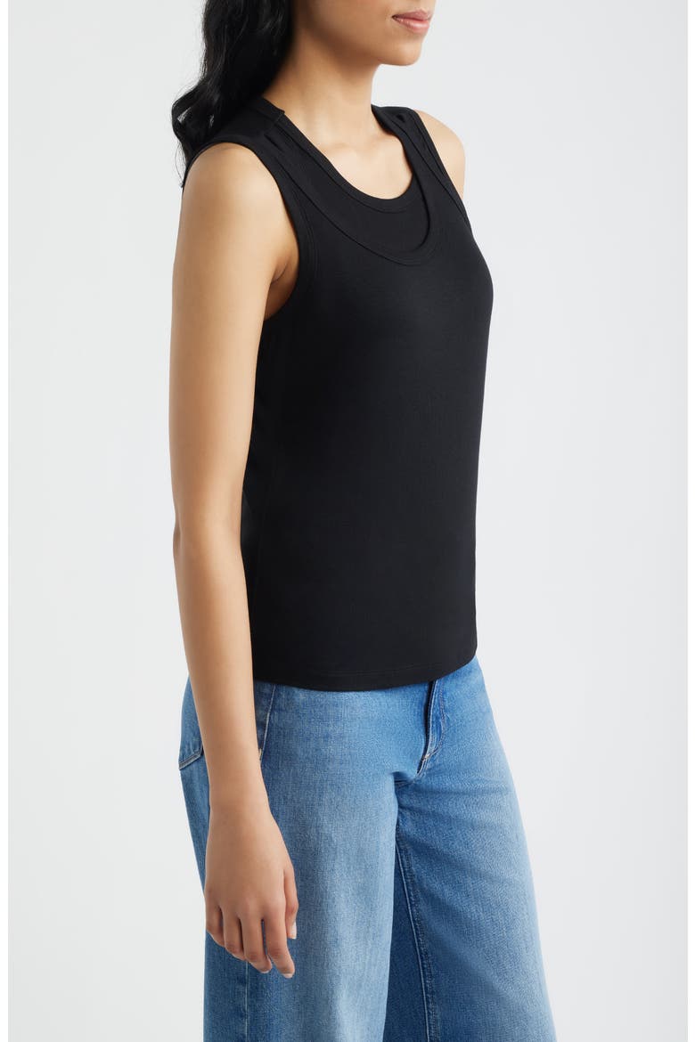 Layered Look Tank, Alternate, color, BLACK