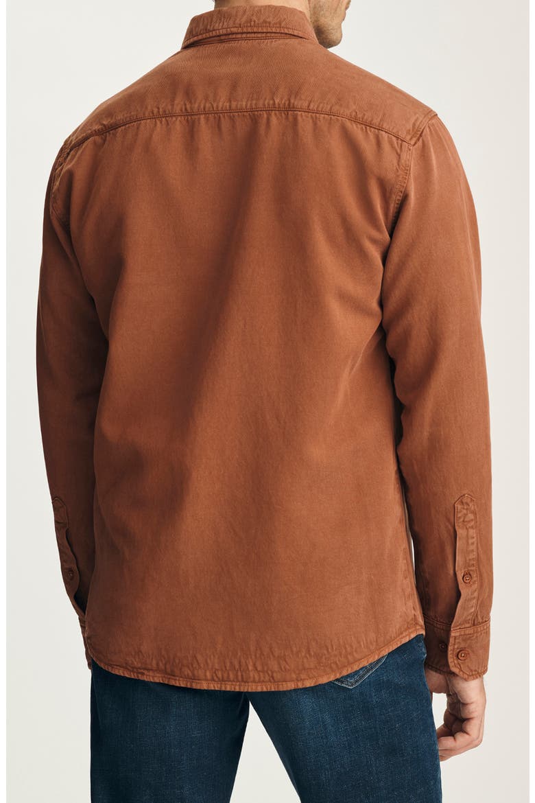 Tencel Blend Button Up Shirt, Alternate, color, TERRA COTTA