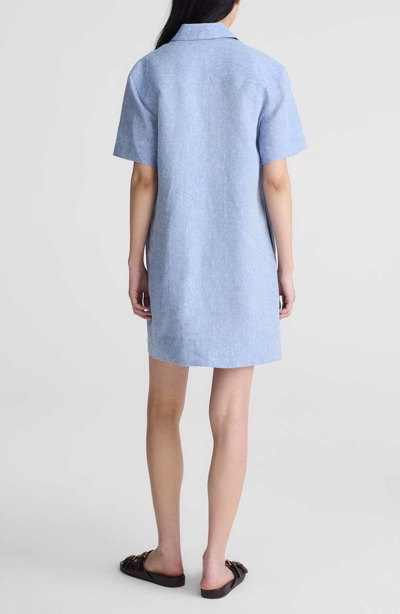 Madewell Relaxed Linen Mini Shirtdress, Alternate, color, Sunfaded Blue