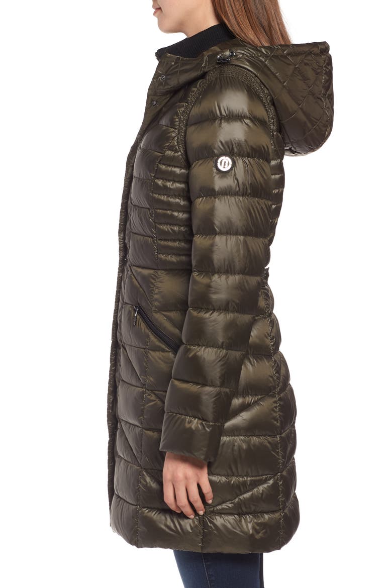 Bib Hooded Walker Coat, Alternate, color, MINSK GREY