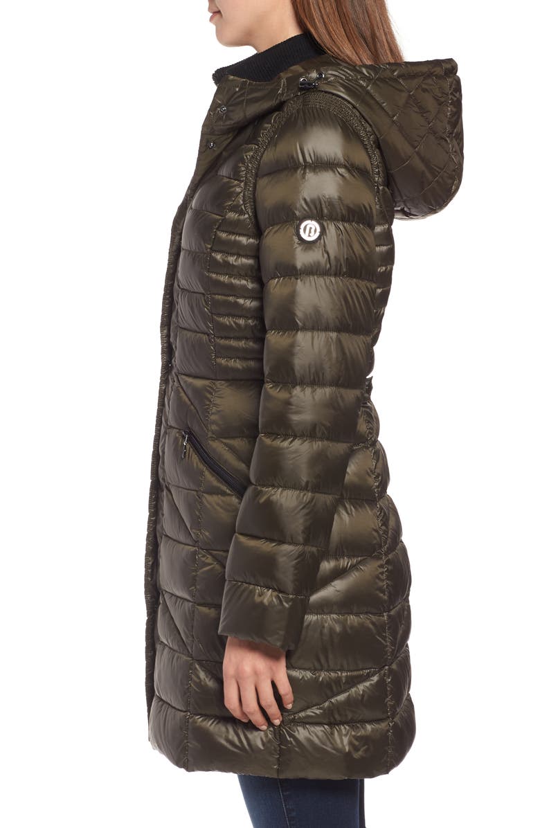 Bernardo Bib Hooded Walker Coat, Alternate, color, 