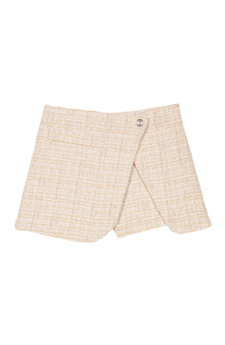 maje Layered tweed skort, Alternate, color,