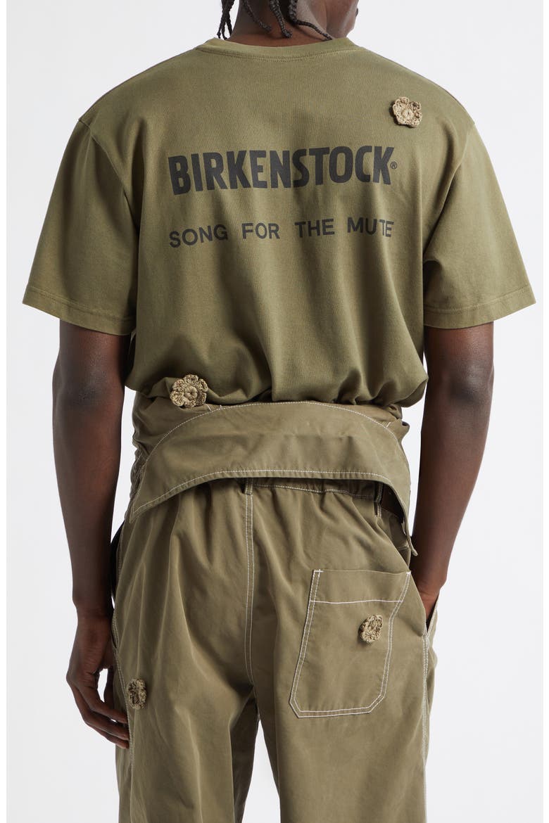 x Birkenstock The Gardener Crochet Flower Long Sleeve Drill Jumpsuit, Alternate, color, ARMY GREEN
