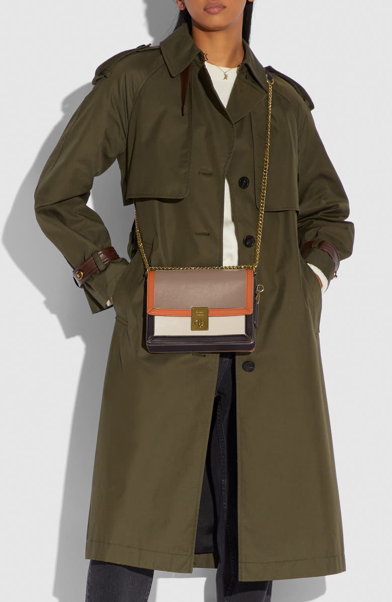 COACH Hutton Colorblock Leather Shoulder Bag, Alternate, color,