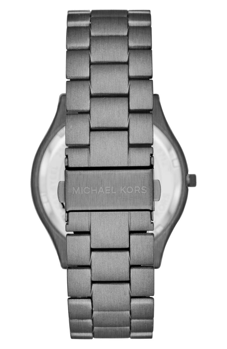 Michael Kors Slim Runway Bracelet Watch, 44mm & Wallet Set, Alternate, color, Gunmetal