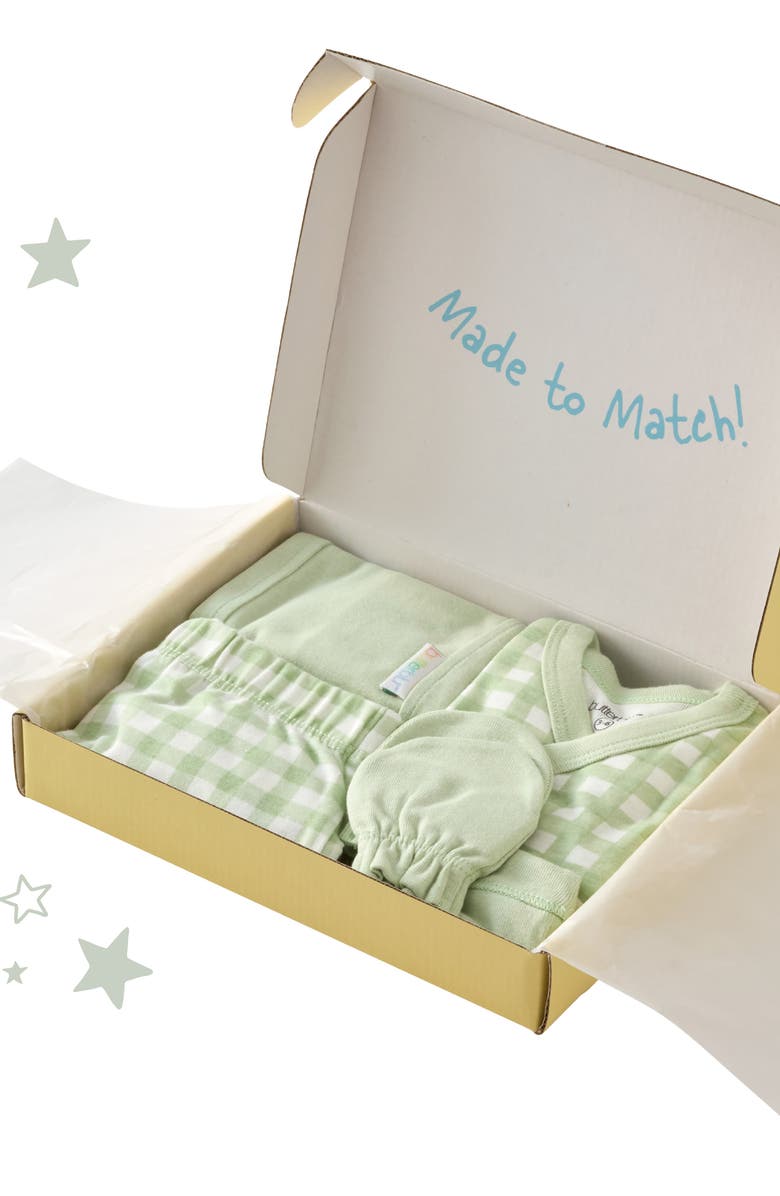 BUTTERBLU Check Me Out 6-Piece Baby Gift Set, Alternate, color, Sage Check