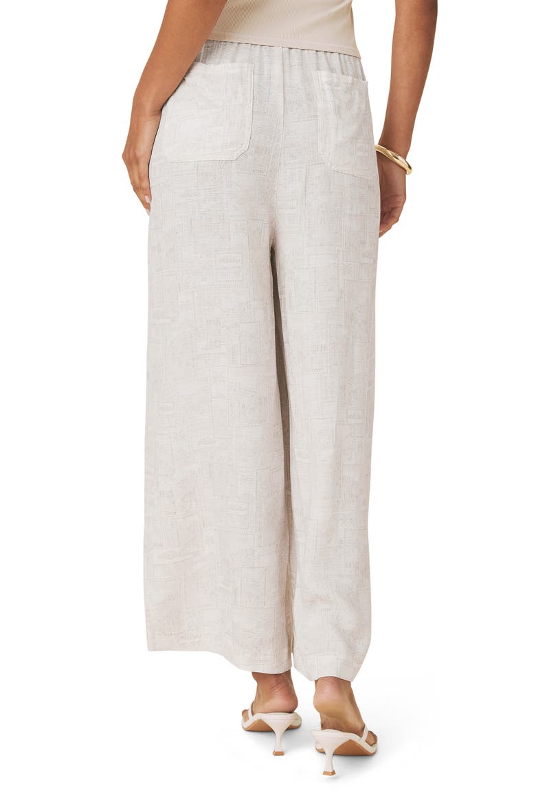 Angie Stamp Print Palazzo Pants, Alternate, color, FAWN PRINT