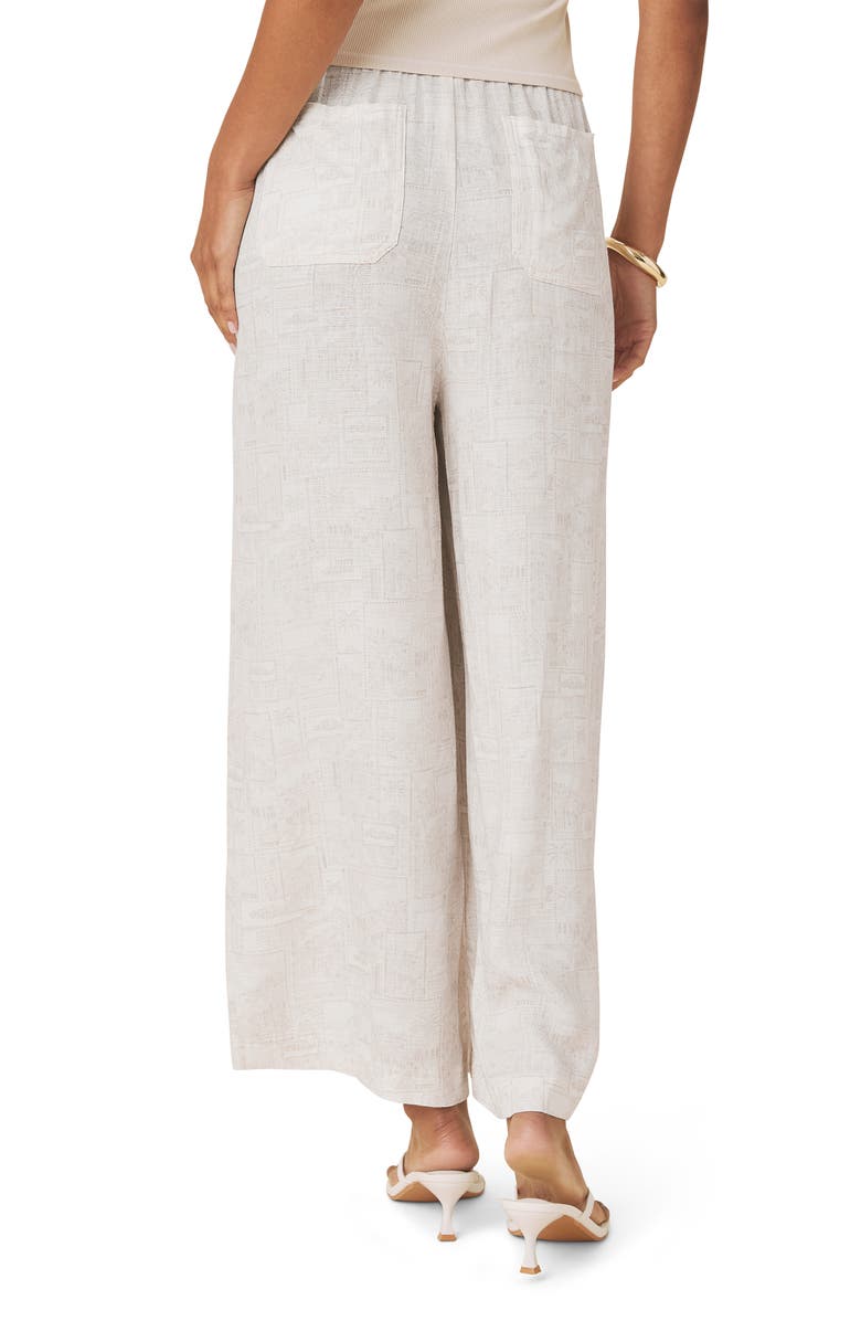 Splendid Angie Stamp Print Palazzo Pants, Alternate, color, Fawn Print