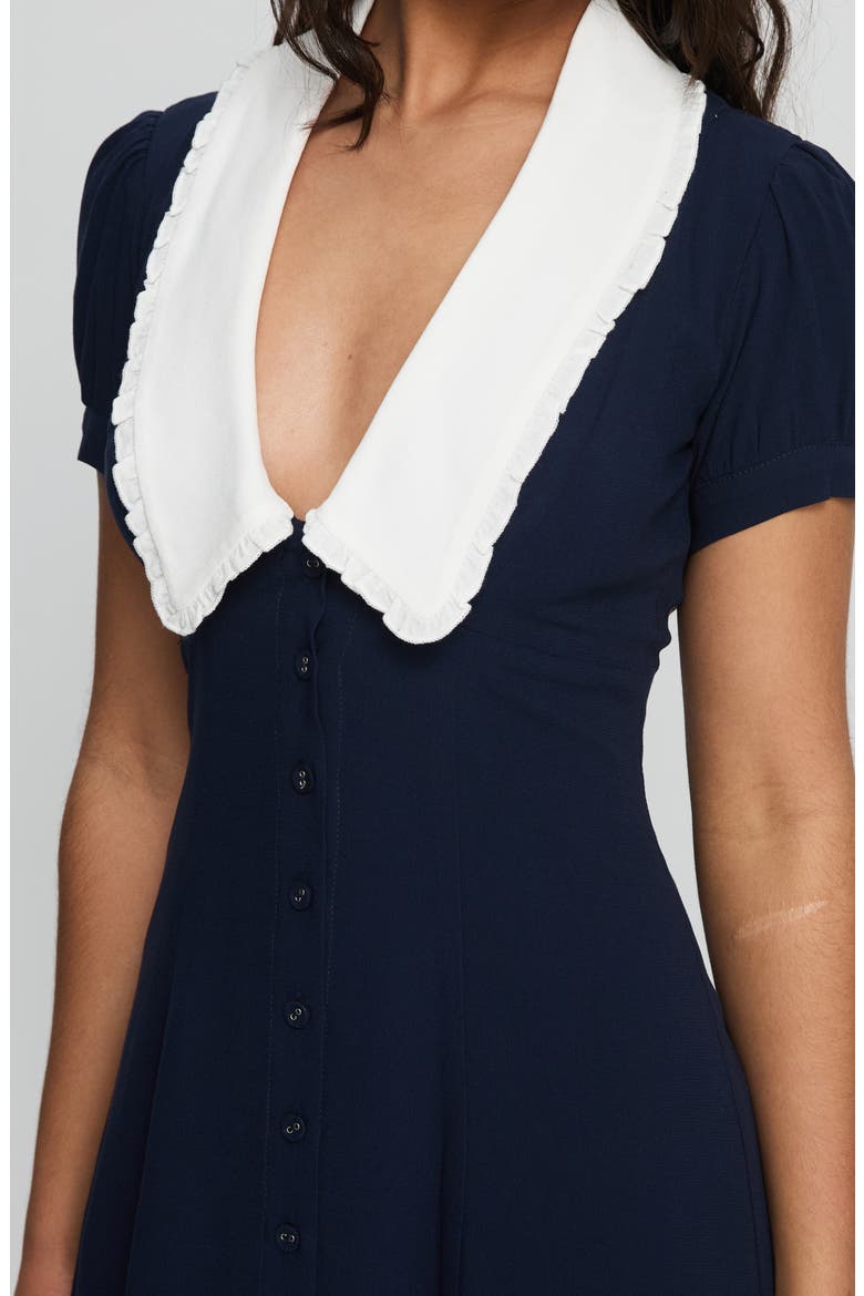 Fabiola Collared Minidress, Alternate, color, NAVY