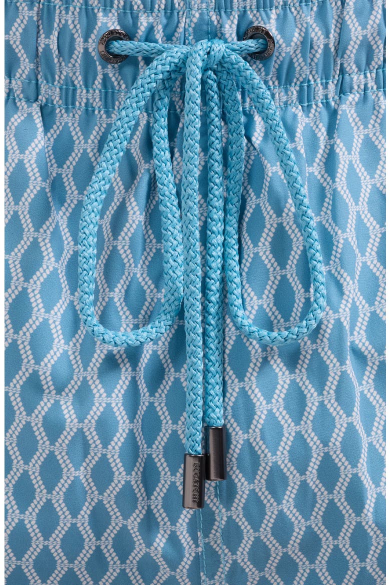 Cruz Print Swim Trunks, Alternate, color, TEAL