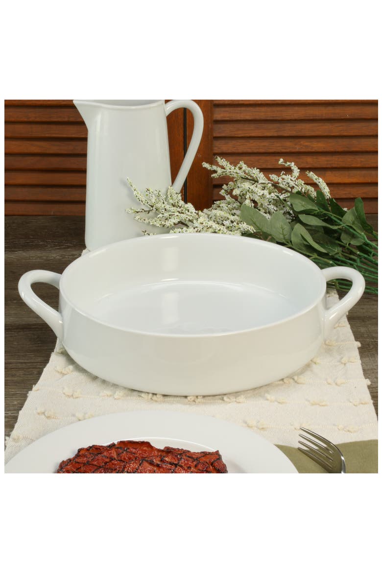 Taos Round 3.5-Quart Baking Dish, Alternate, color, WHITE