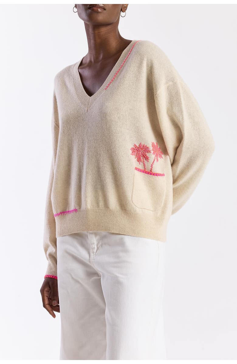 Brodie Pure Cashmere Palm Pocket 100% Cashmere V-Neck Sweater, Alternate, color, Lace