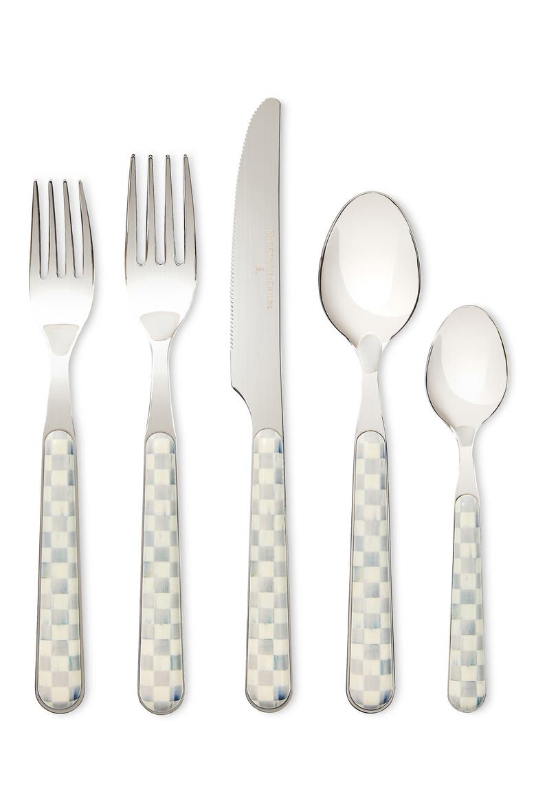 Sterling Check Bistro 5-Piece Place Setting, Main, color, STERLING