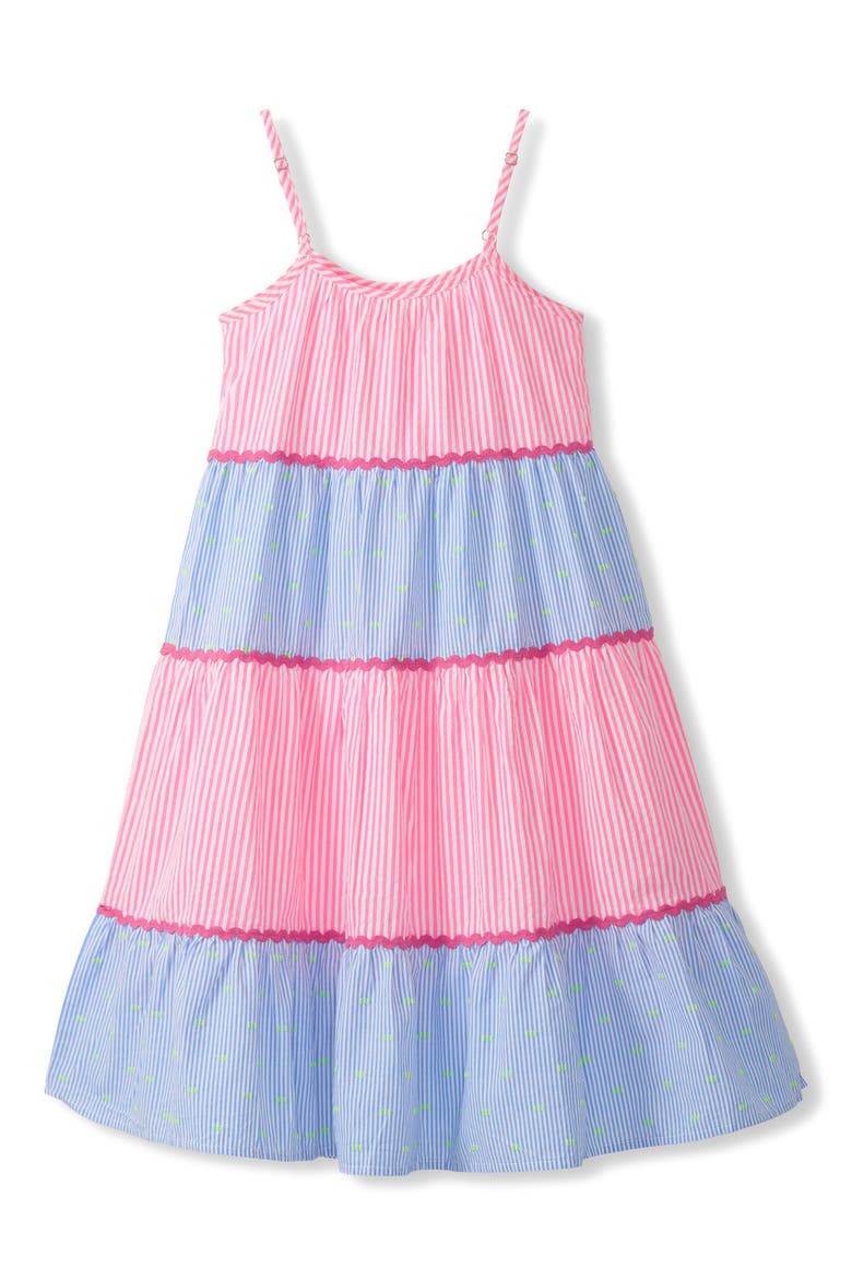 Kids' Colorblock Seersucker Dress, Alternate, color, PINK